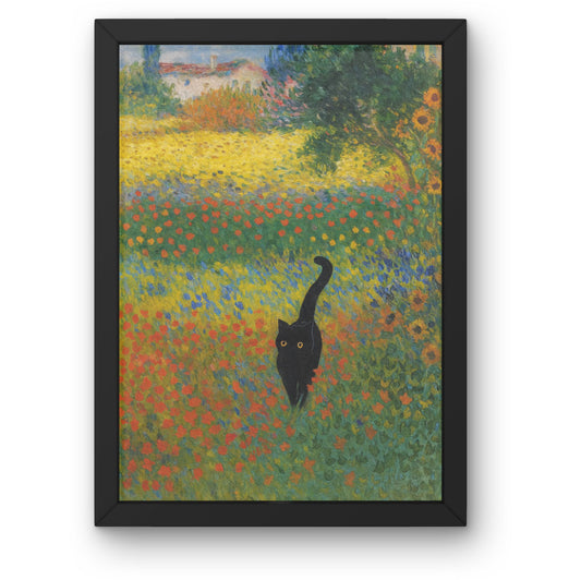 Garden Cat – Impressionist Floral Wall Art