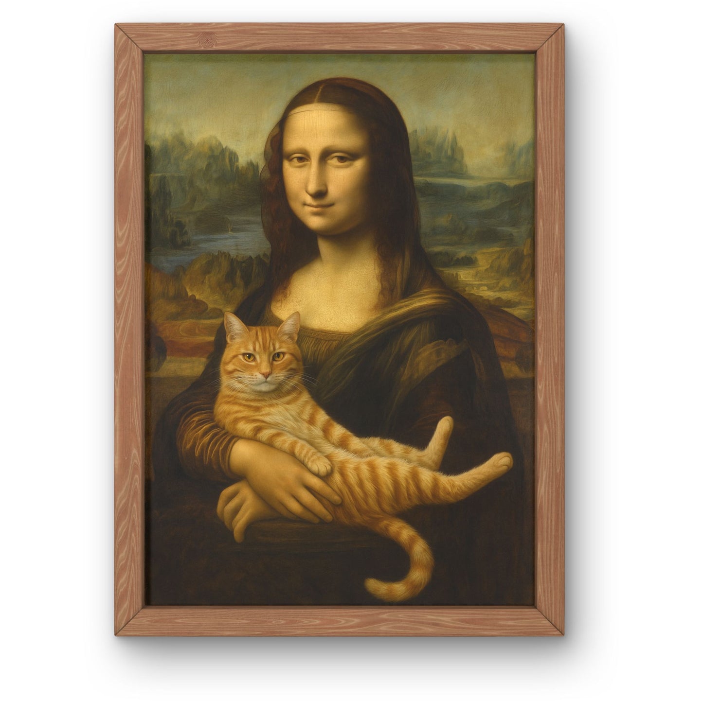 Mona Lisa with Cat – Renaissance Cat Framed Wall Art