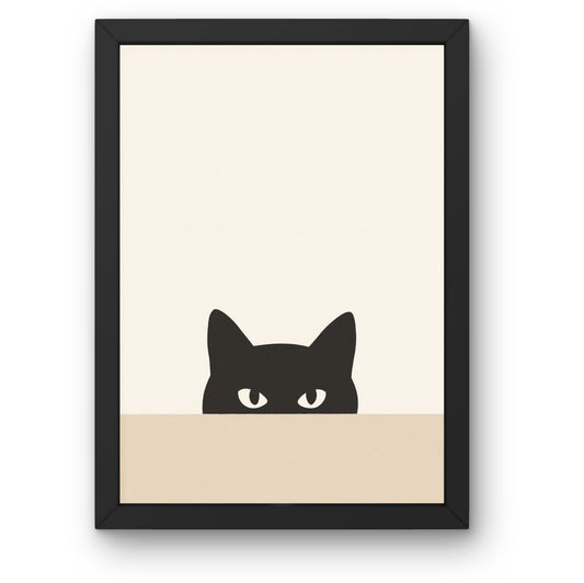 Peeking Cat Framed Wall Art