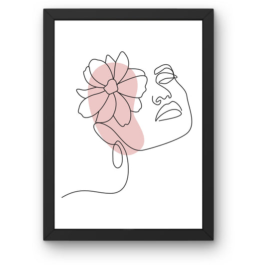 Abstract Flower Face Framed Wall Art
