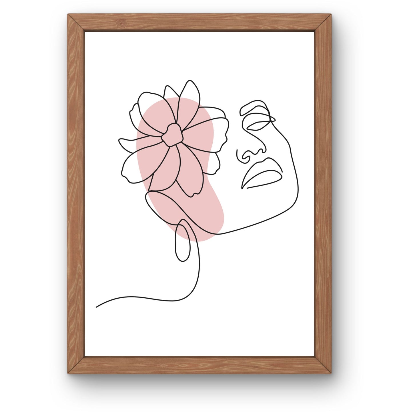 Abstract Flower Face Framed Wall Art