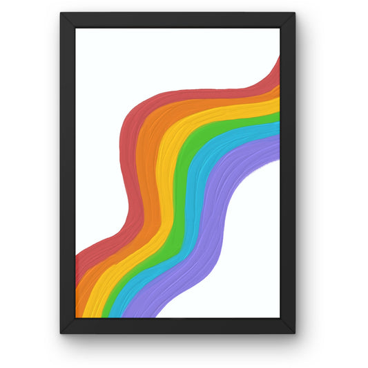 Colorful Rainbow Brushstroke Framed Wall Art