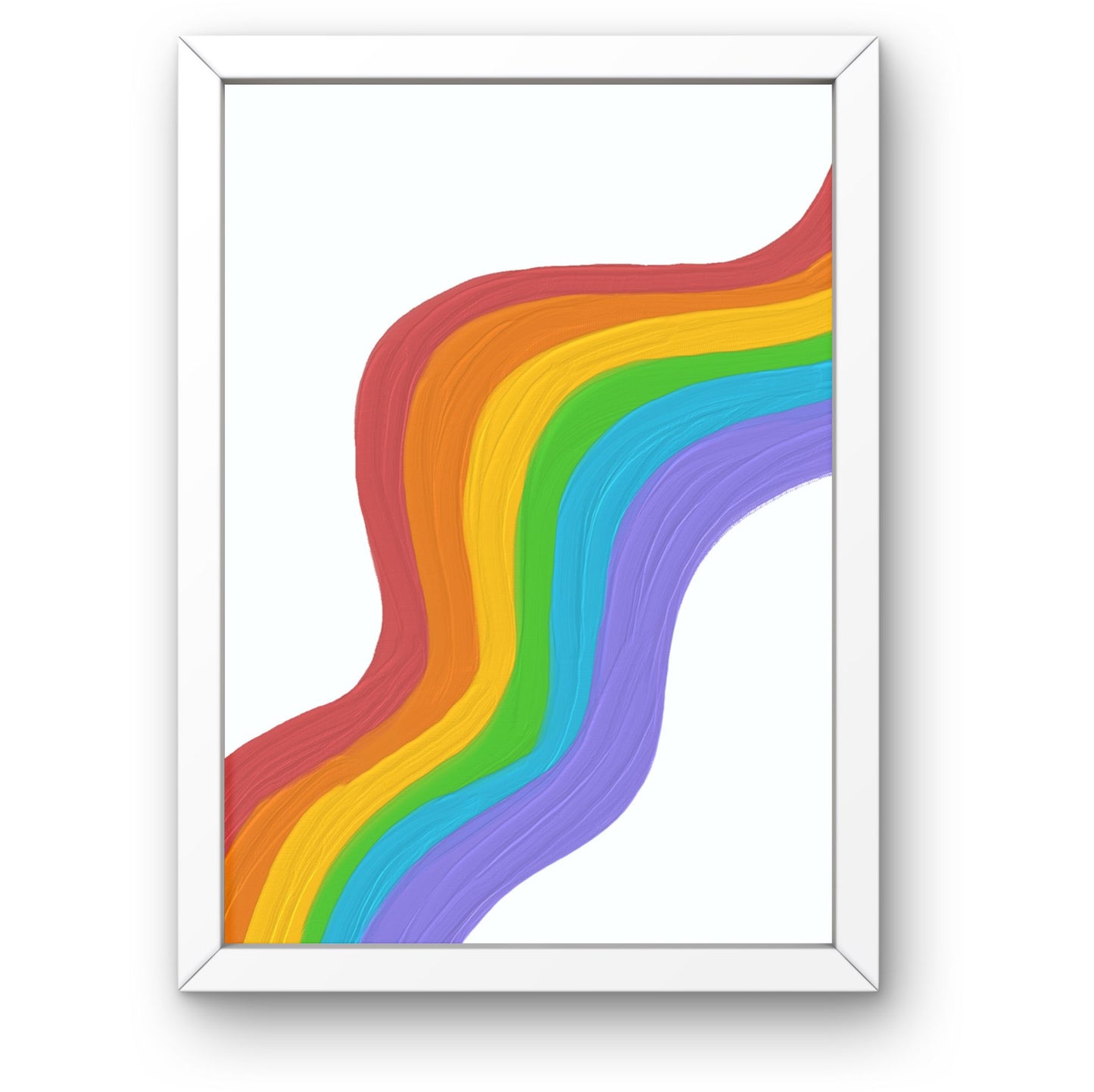 Colorful Rainbow Brushstroke Framed Wall Art
