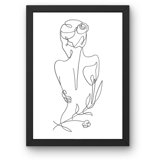 Minimalist Woman Line Art Framed Wall Art