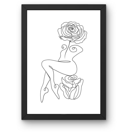 Abstract Flower Woman Framed Wall Art